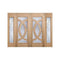 Majestic Oak Unfinished 7 Double Glazed Bevelled Zinc Clear Light Panels External Door - 1981mm x 762mm