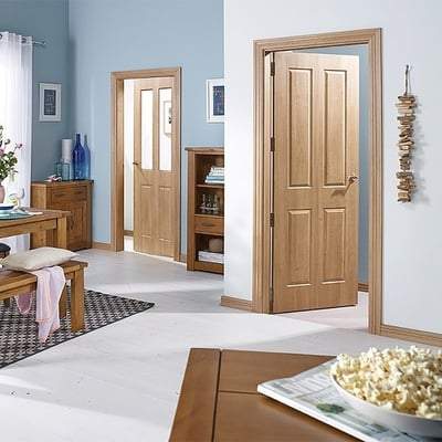 Oak Regency 4 Panel Un-Finished Internal Door - 1981mm x 686mm