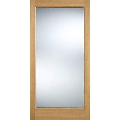 Pattern 10 Oak Unfinished 1 Double Glazed Clear Light Panel External Door - 1981mm x 762mm