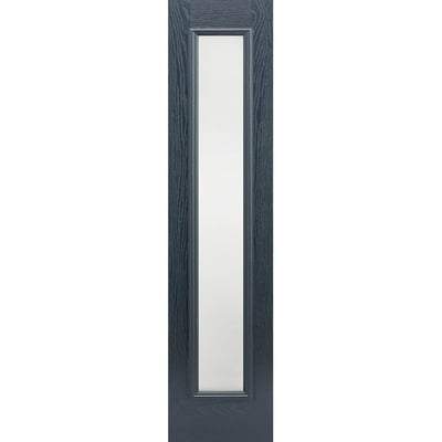 GRP Pre-Finished 1 Double Glazed Frosted Light Panel Sidelight 2032mm x 356mm - Grey
