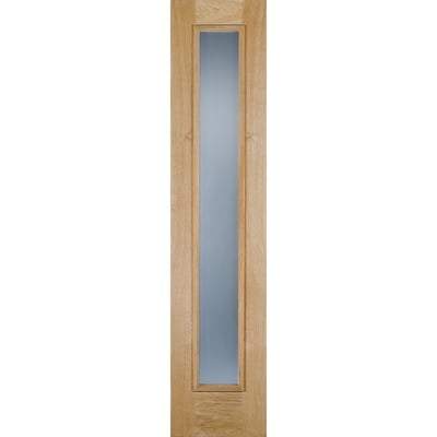 Oak Unfinished 1 Double Glazed Frosted Panel External Door Sidelight - 2057mm x 457mm