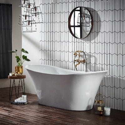 Bow Traditional Freestanding Double Ended Bath w/ Integrated Waste - All Colours