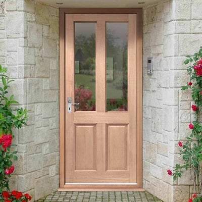 Malton Hardwood M&T 2 Double Glazed Clear Light Panels External Doors - 2032mm x 813mm