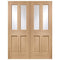 Malton Internal Oak Rebated Door Pair with Clear Bevelled Glass