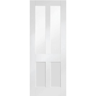 Malton Shaker Internal White Primed Door with Clear Glass