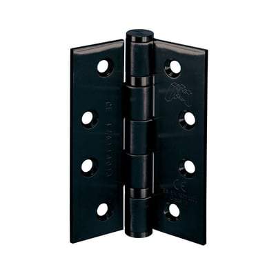 Matt Black Butt Hinge - 4" x 3" x 3mm (Pack of 3)