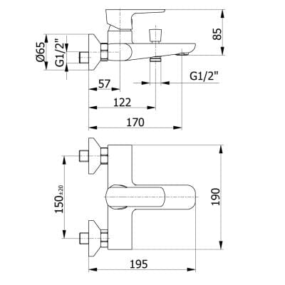 Maya Chrome Bath Shower Mixer