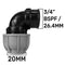 MDPE Elbow 20mm - 3/4" BSPF