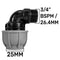 MDPE Elbow 25mm - 3/4" BSPM