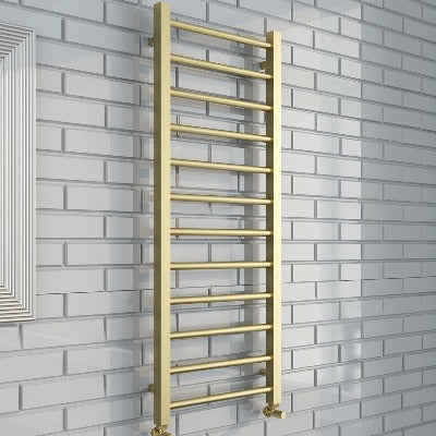 Mineral Round Bar Brushed Brass Towel Rail - All Sizes