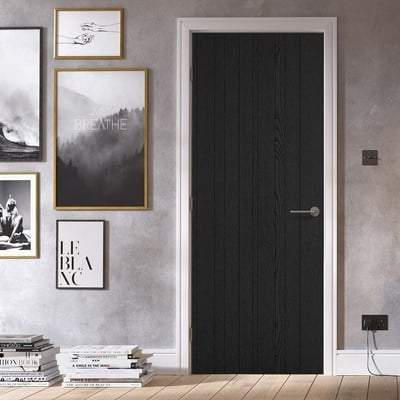 Tres Montreal Black Ash Pre-Finished Laminate Interior Door - 1981mm x 686mm