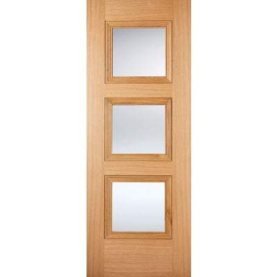 Oak Amsterdam 3 Light Panel Pre-Finished Internal Door - 1981mm x 686mm