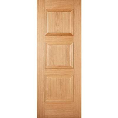 Oak Amsterdam 3 Panel Pre-Finished Internal Door - 1981mm x 610mm