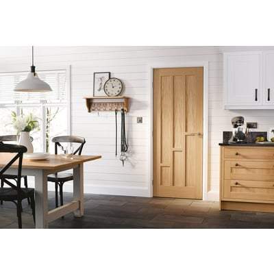 Oak Coventry 6 Vertical Panel Un-Finished Internal Fire Door FD30 - 1981mm x 686mm