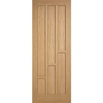 Oak Coventry 6 Vertical Panel Pre-Finished Internal Door - 1981mm x 610mm