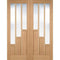 Oak Coventry 3 Light Panel Pair Pre-Finished Internal Doors - 1981mm x 1168mm