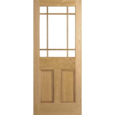 Oak Downham 9 Unglazed Light Panels Un-Finished Internal Door - 2032mm x 813mm