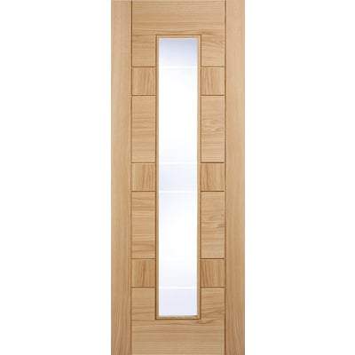 Oak Edmonton 1 Light Panel Glazed Pre-Finished Internal Door - 1981mm x 762mm