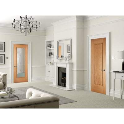 Oak Eindhoven Pre-Finished Glazed Internal Door - All Sizes