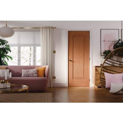Oak Eindhoven 1 Panel Pre-Finished Internal Door - 1981mm x 762mm