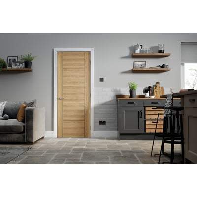 Vancouver Oak Laminated 5 Panel Interior Door - 1981mm x 610mm