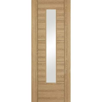 Vancouver Oak Laminated 1 Glazed Clear Light Panel Interior Door - 1981mm x 686mm