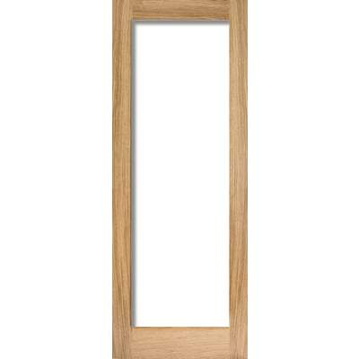 Oak Pattern 10 - 1 Glazed Clear Light Panel Un-Finished Internal Door - 1981mm x 838mm