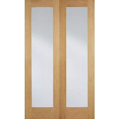 Oak Pattern 20 Glazed 2 Clear Light Panels Un-Finished Internal Door - 1981mm x 1524mm