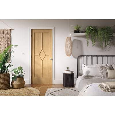 Oak Reims 5 Panel (Diamond) Pre-Finished Internal Door - 1981mm x 686mm