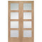 Shaker Internal Oak Rebated Door Pair with Clear Glass