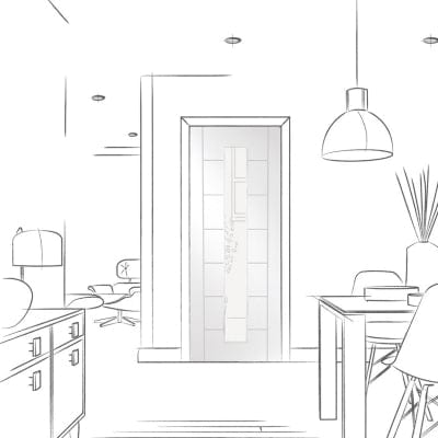 Palermo 1 Light Internal White Primed Door with Clear Glass