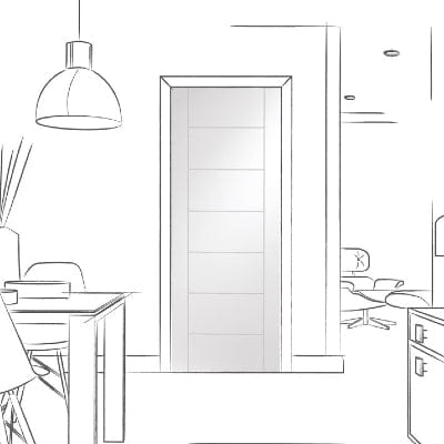 Palermo Internal White Primed Door