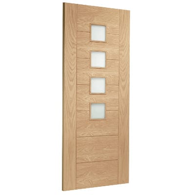 Palermo Original Unfinished Oak Internal Door with Obscure Glass