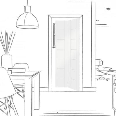 Palermo Bi-Fold Internal White Primed Door
