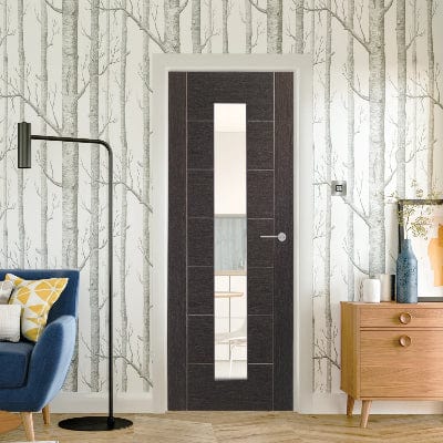 Palermo Pre-Finished Internal Dark Grey Door with Clear Glass - 1981 x 686 x 35mm