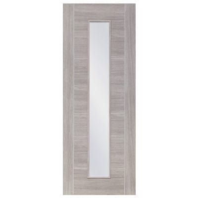 White Grey Palermo Internal Laminate Clear Glass Door