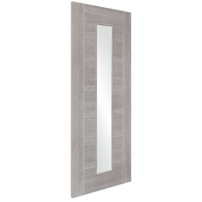 White Grey Palermo Internal Laminate Clear Glass Door
