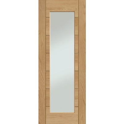 Palermo Essential 1 Light Pre-Finished Internal Oak Door with Clear Glass
