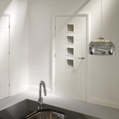Palermo Internal White Primed Door with Obscure Glass