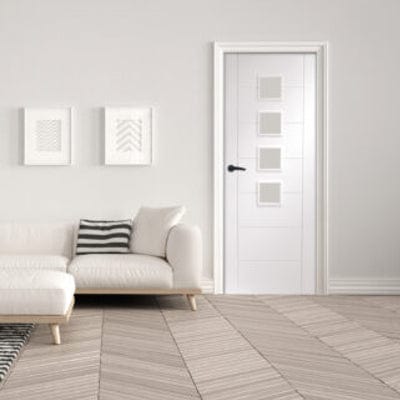 Palermo Internal White Primed Door with Obscure Glass
