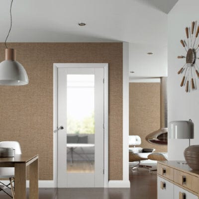 Pattern 10 Internal White Primed Door with Obscure Glass