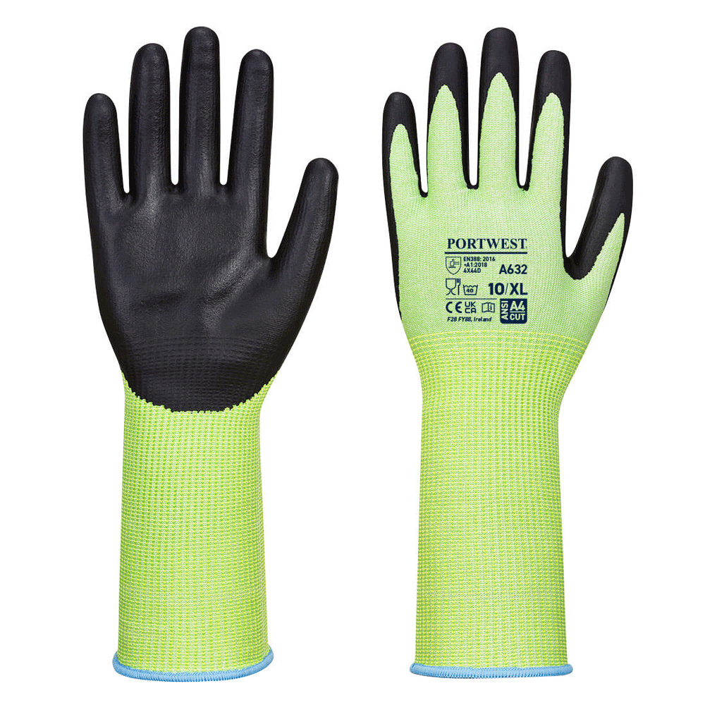 Portwest A632 Green Cut Long Cuff Gloves