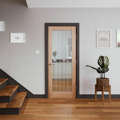 Cottage Oak Fully Glazed Unfinished Internal Door 1981 x 762mm