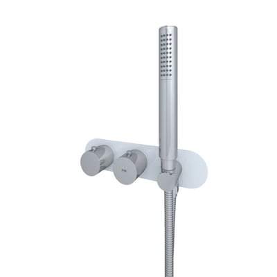 Round Horizontal Dual Outlet Thermostatic Concealed Shower Valve with Wall Outlet