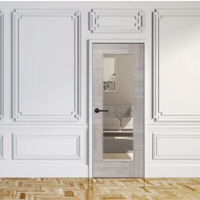 White Grey Ravenna Internal Laminate Clear Glass Door