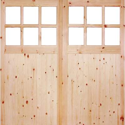 Redwood 12 Glazed Flemish Light Panels Pair Garage Doors - 2135mm x 2135mm