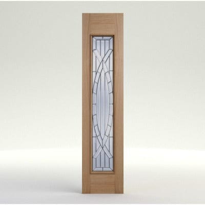 Majestic Oak Unfinished 1 Zinc Clear Bevelled Double Glazed External Sidelight - 1981mm x 457mm