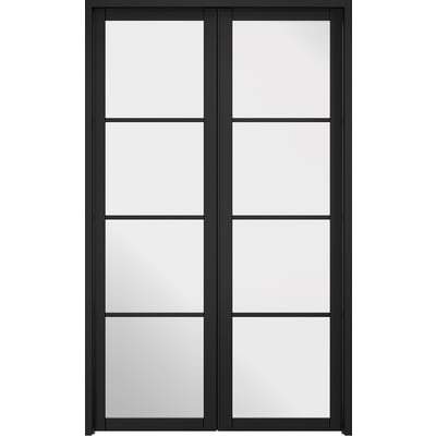 Soho Black Primed 8 Glazed Clear Light Panels Interior Room Divider - 2031mm x 1246mm