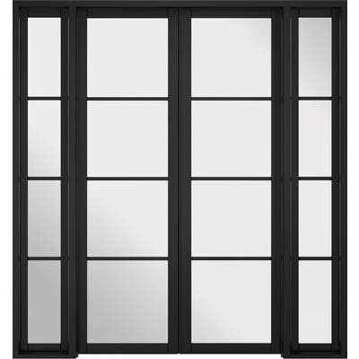 Soho Black Primed 16 Glazed Clear Light Panels Interior Room Divider - 2031mm x 1904mm