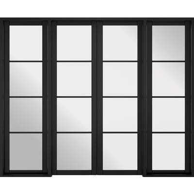 Soho Black Primed 16 Glazed Clear Light Panels Interior Room Divider - 2031mm x 2478mm